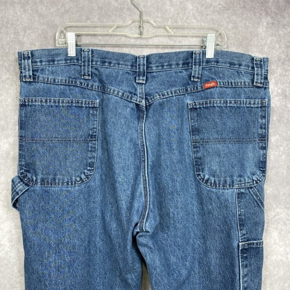 Wrangler Carpenter Jeans Mens 42x30 Blue Denim Utility Work Gorpcore Outdoors - Picture 4 of 8